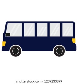 bus icon vector with color, flat icon of transportation