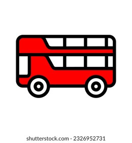 Icono de bus. Ilustración de color del vector