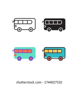 bus icon vector different style design. isolated on white background