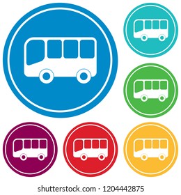 Bus icon vector filled flat sign