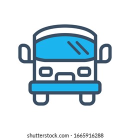 Bus icon vector filled outline style