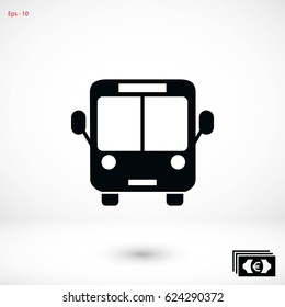 bus icon vector, flat design best vector icon