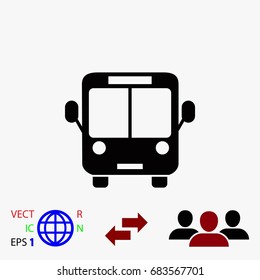 bus icon vector, flat design best vector icon