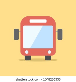 Bus icon vector from the front