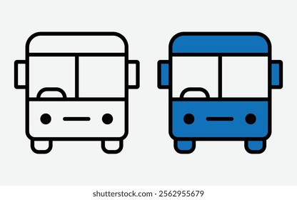 Bus Icon Vector. Front view School Bus Icon. Transportation Bus.