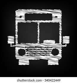 Bus icon. Vector illustration with chalk effect 