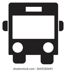 Bus icon vector illustration, bus clipart icon, Stop Station Sign for Public Transport Glyph Pictogram, Transport Silhouette Icon, bus front view sign isolated