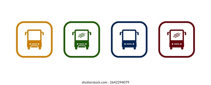 Ilustración vectorial de icono de autobús. concepto de icono de autobús colorido.
