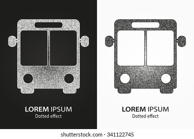 Bus  icon. Vector Illustration. Design  logo element. Isolated on black and white background.