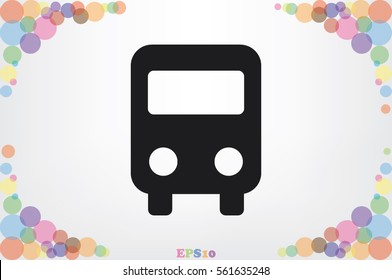 Bus icon vector illustration eps10. Isolated badge for website or app - stock infographics