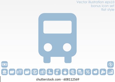 Bus icon vector illustration eps10. Isolated badge for website or app - stock infographics