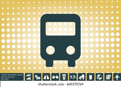 Bus icon vector illustration eps10. Isolated badge for website or app - stock infographics