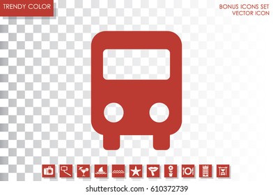 Bus icon vector illustration eps10. Isolated badge for website or app - stock infographics
