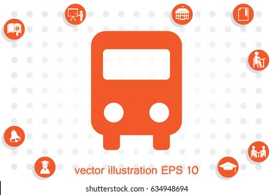 Bus icon vector illustration eps10. Isolated badge for website or app - stock infographics