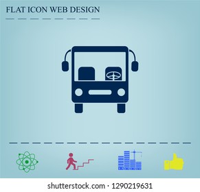 Bus icon, vector illustration. Flat design style