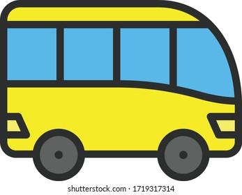bus icon vector illustration flat