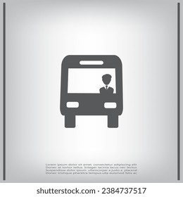 Icono de bus, ilustración vectorial. Estilo de diseño plano