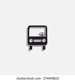 Bus icon, vector illustration. Flat design style