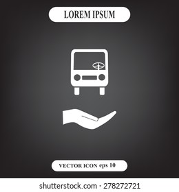 Bus icon, vector illustration. Flat design style