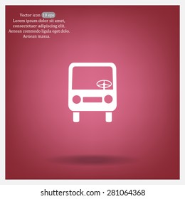 Bus icon, vector illustration. Flat design style