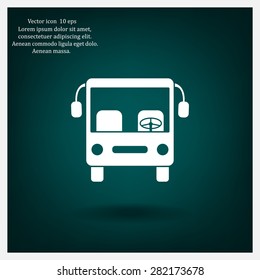Bus icon, vector illustration. Flat design style
