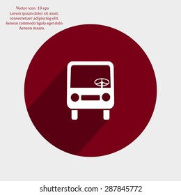 Bus icon, vector illustration. Flat design style