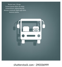 Bus icon, vector illustration. Flat design style
