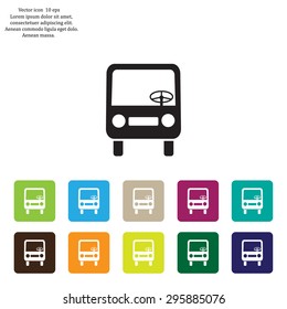 Bus icon, vector illustration. Flat design style