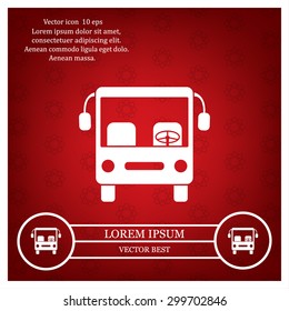 Bus icon, vector illustration. Flat design style