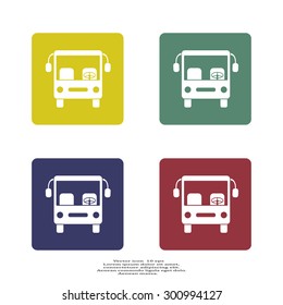 Bus icon, vector illustration. Flat design style