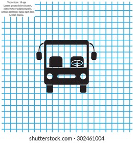 Bus icon, vector illustration. Flat design style