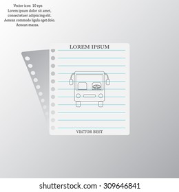 Bus icon, vector illustration. Flat design style
