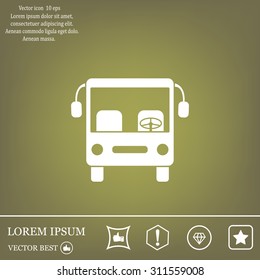 Bus icon, vector illustration. Flat design style
