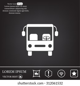 Bus icon, vector illustration. Flat design style