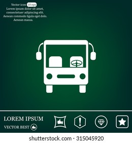 Bus icon, vector illustration. Flat design style
