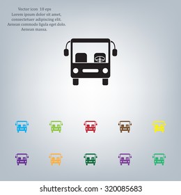 Bus icon, vector illustration. Flat design style