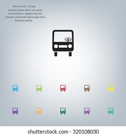 Bus icon, vector illustration. Flat design style
