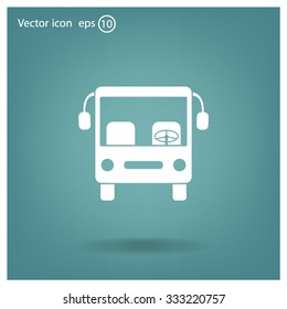Bus icon, vector illustration. Flat design style