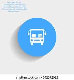 Bus icon, vector illustration. Flat design style