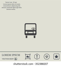 Bus icon, vector illustration. Flat design style