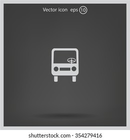Bus icon, vector illustration. Flat design style
