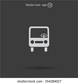 Bus icon, vector illustration. Flat design style