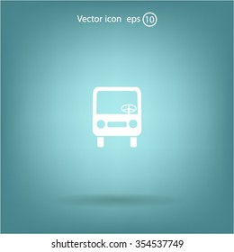 Bus icon, vector illustration. Flat design style