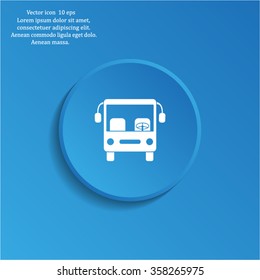 Bus icon, vector illustration. Flat design style