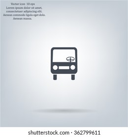 Bus icon, vector illustration. Flat design style