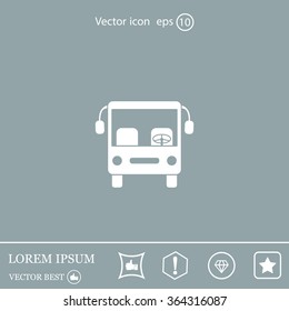 Bus icon, vector illustration. Flat design style