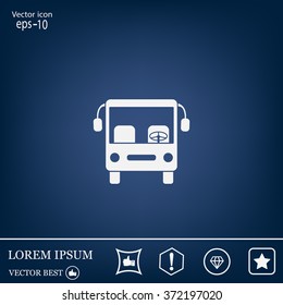Bus icon, vector illustration. Flat design style