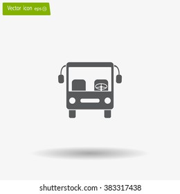 Bus icon, vector illustration. Flat design style