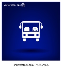 Bus icon, vector illustration. Flat design style