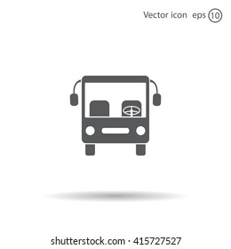 Bus icon, vector illustration. Flat design style